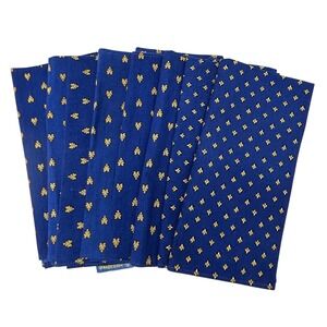 Valdrome Blue Fabric Napkins Blue Gold Floral Print Set of 6
